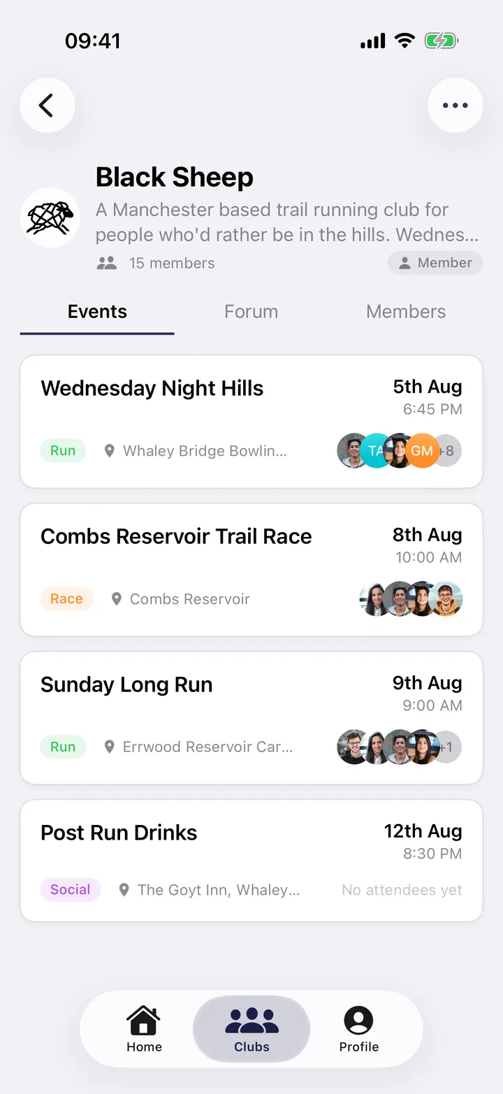 Club Run on iPhone: every club run, one tap away