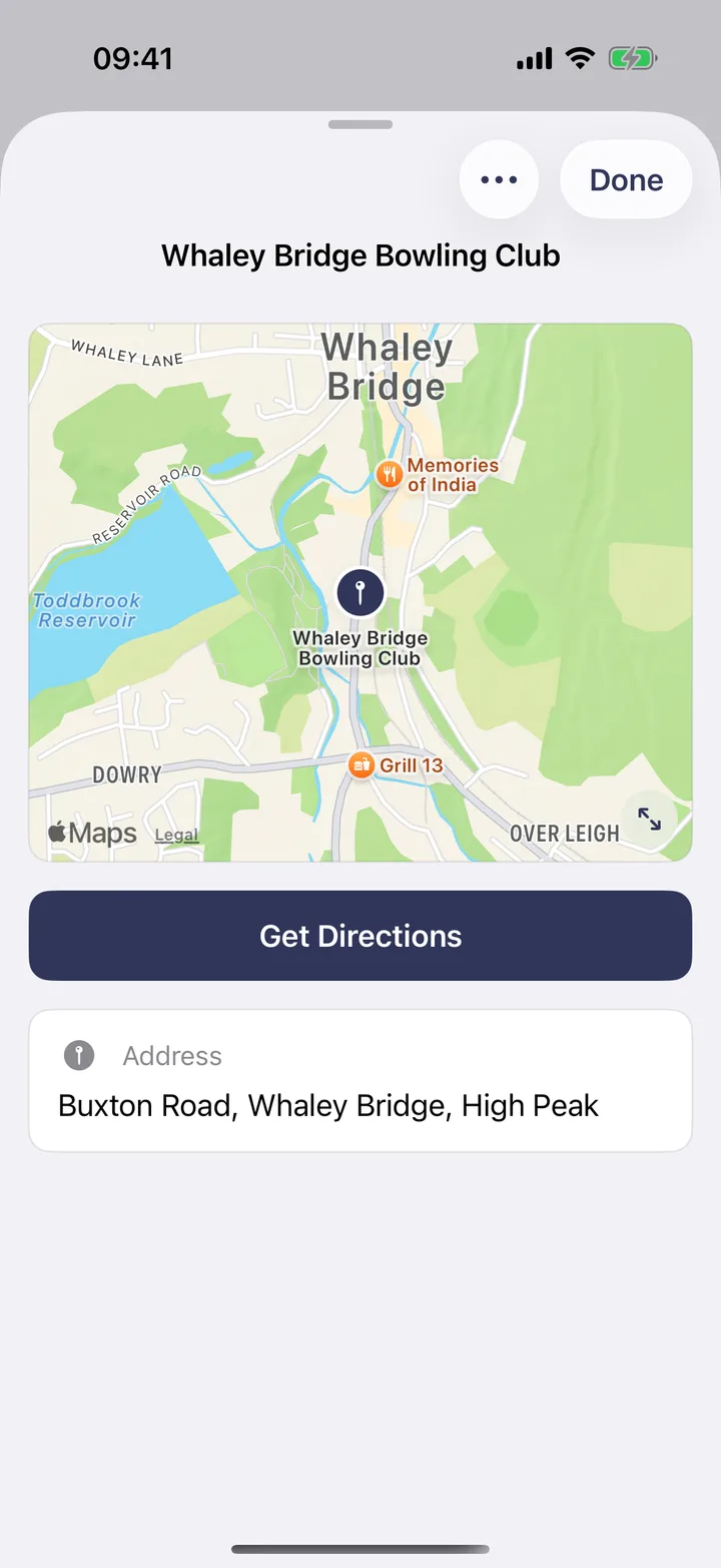 Club Run on iPhone: every meeting point on a map