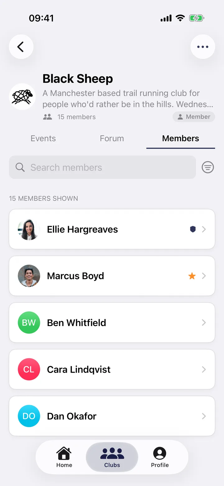 Club Run on iPhone: admins, leaders and runners, all in one place